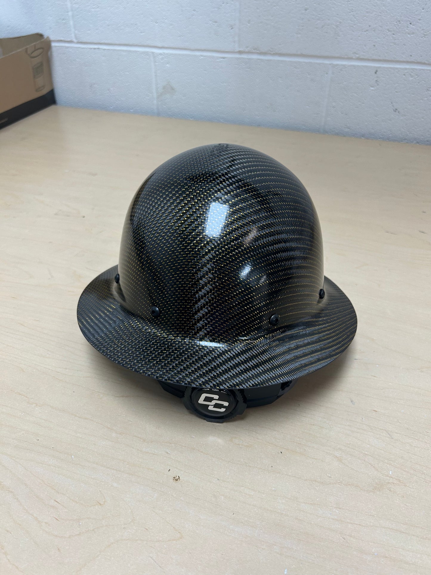 Gold Reflections Carbon/Kevlar Hard Hat: Full Brim