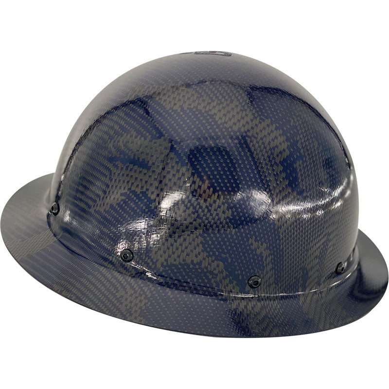 Camouflage CC™ Carbon/Kevlar® Blue Hard Hat : Full Brim