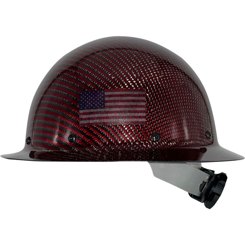 Limited CC™ Carbon/Kevlar® Red Hard Hat : Full Brim USA Flag