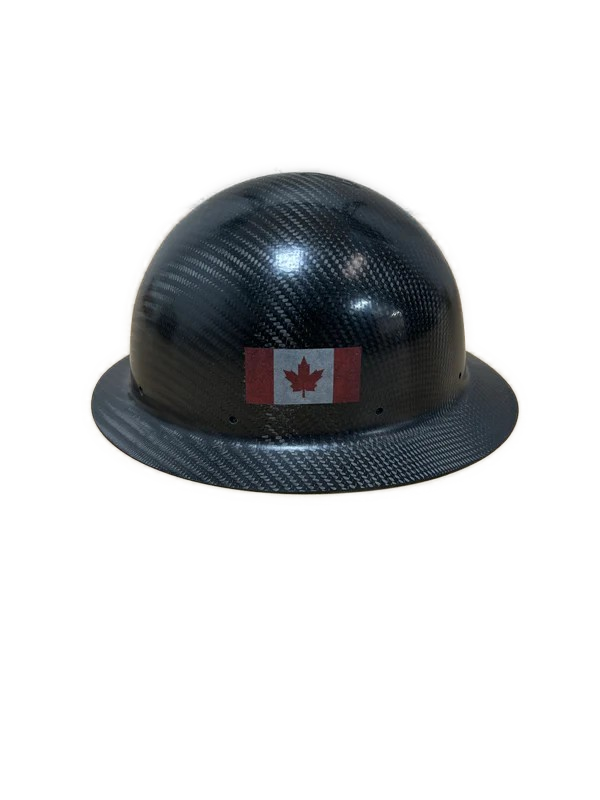 LIMITED CC Carbon/Kevlar Hard Hat: Full Brim WITH CANADA FLAG