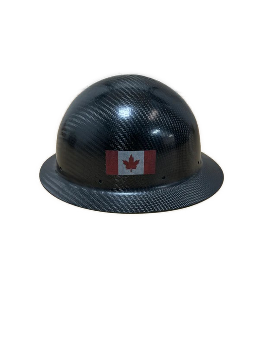 LIMITED CC Carbon/Kevlar Hard Hat: Full Brim WITH CANADA FLAG