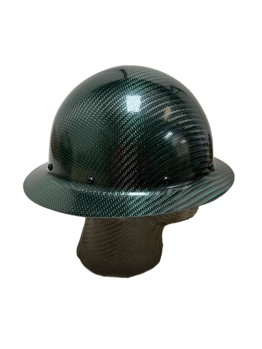 Green Reflections, Carbon/Kevlar Hard Hat: Full Brim