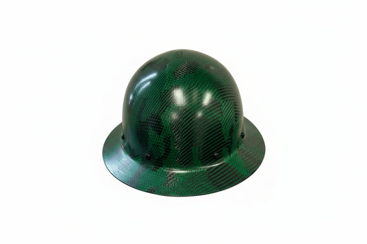 Camouflage CC™ Carbon/Kevlar® Green Hard Hat : Full Brim