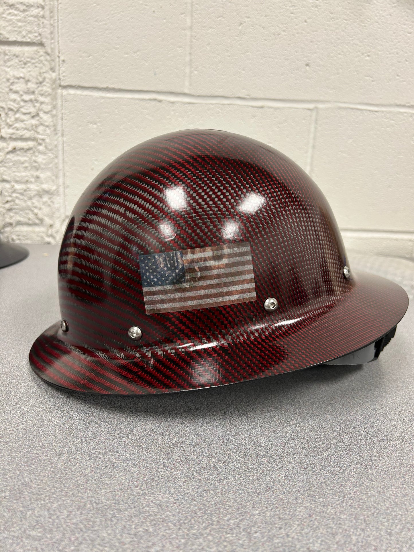 Cosmetic Blemish RED  FULL BRIM, SEMI-GLOSS WITH RWB