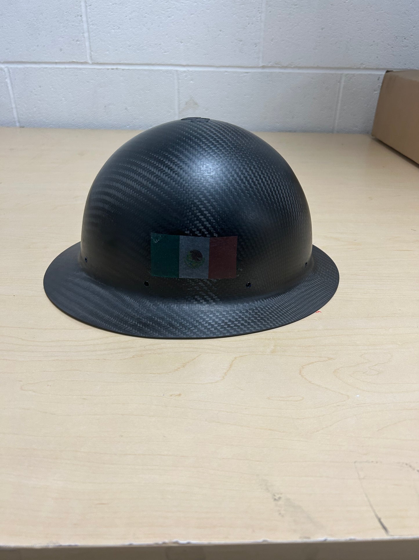 CARBON HARD HAT WITH RWB & MEXICAN FLAG
