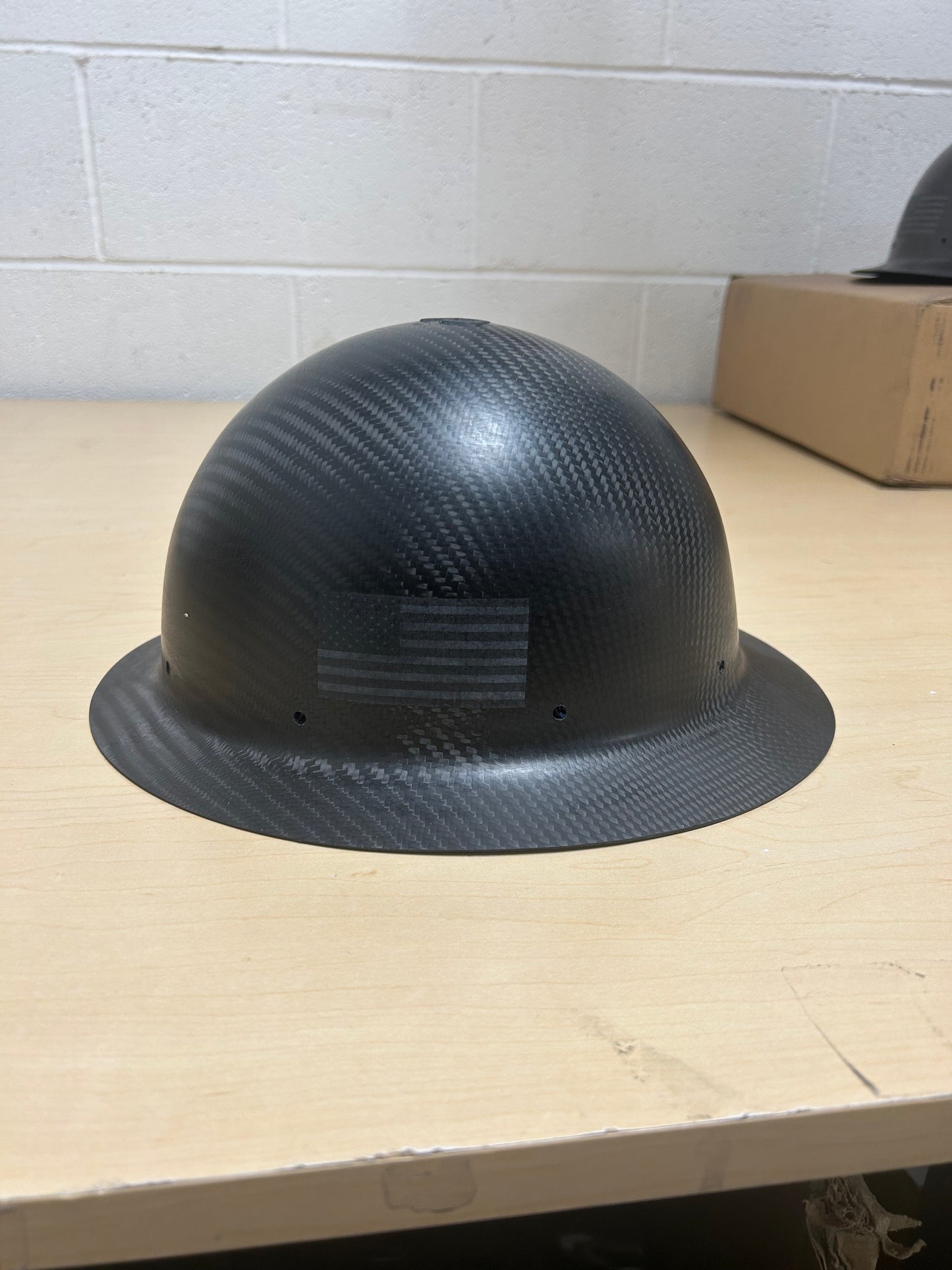 CARBON HARD HAT WITH RWB & MEXICAN FLAG