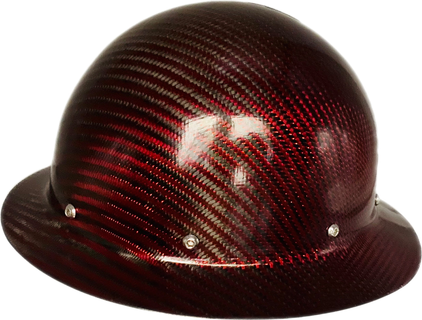 Red Reflections Carbon/Kevlar Hard Hat: Full Brim