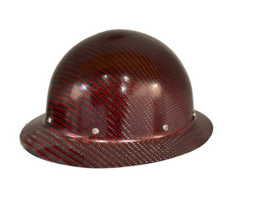 Red Reflections Carbon/Kevlar Hard Hat: Full Brim