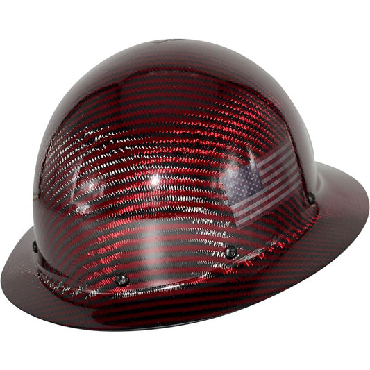 Limited CC™ Carbon/Kevlar® Red Hard Hat : Full Brim USA Flag